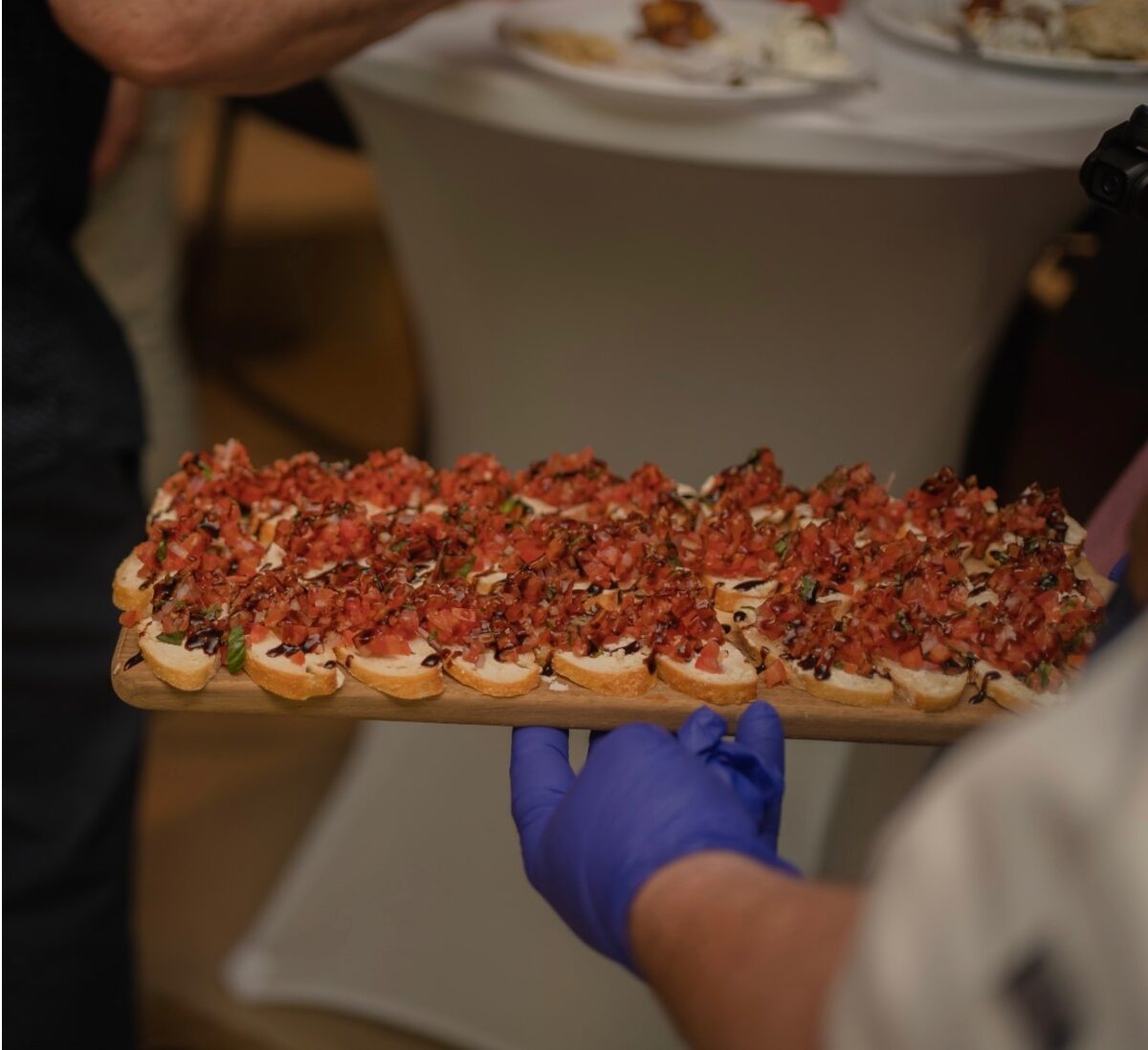 Handheld bites dressed with fresh garnish